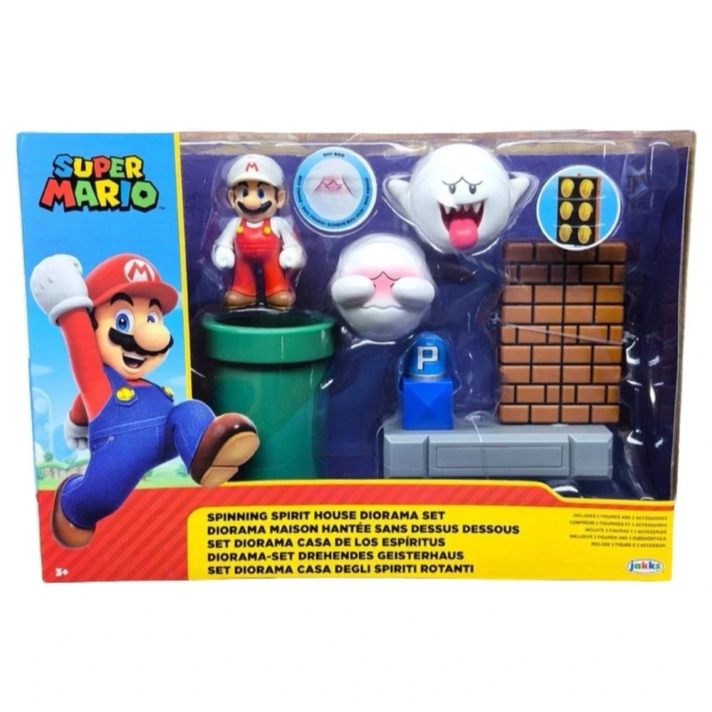 Jakks Pacific‎ Super Mario Spinning Spirit Diorama Set Fire Mario & Boo Figures